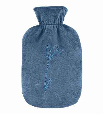 blue dutch iris hot water bottle