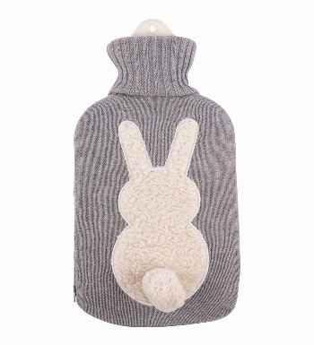 bunny knit hot water bottle