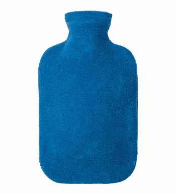 blue fashy fleece hot water bottle