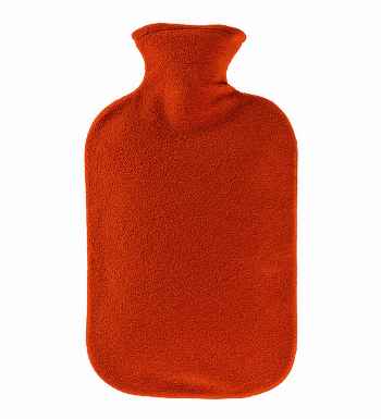 cranberry red fashy fleece hot water bottle