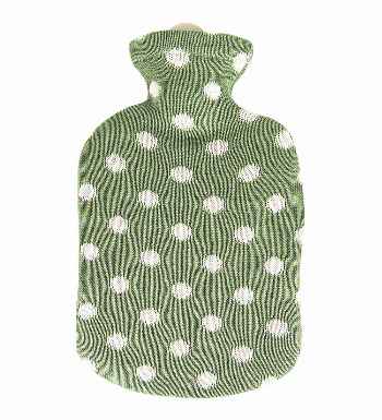 Sänger sage knitted dots hot water bottle