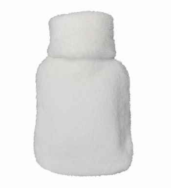 mini cream fleece hot water bottle