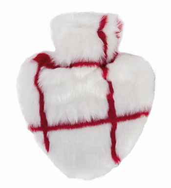 heart shaped faux fur hot water bottle