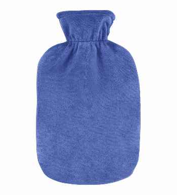 purple velour hot water bottle