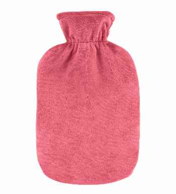 coral velour hot water bottle