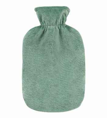 sage velour hot water bottle