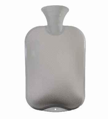 white single ribbed non rubber hot water bottle