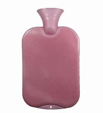 pink latex free hot water bottle