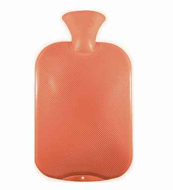 peach single ribbed non rubber hot water bottle