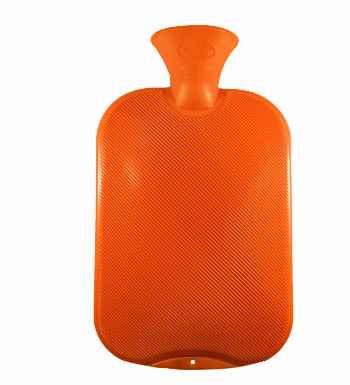 orange single ribbed non rubber hot water bottle