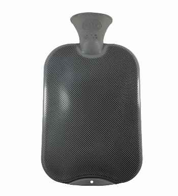 grey single ribbed latex free hot water bottle