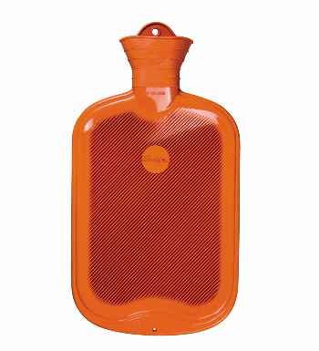 Sänger orange single ribbed hot water bottle plasticiser free