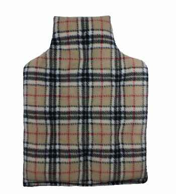 tan tartan plaid hot wheat bottle