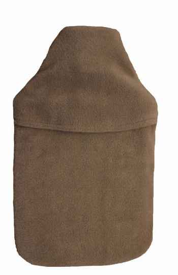 2.0L taupe fleece hot water bottle cover