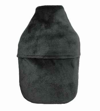 2.0L grey fluffy fleece hot water bottle cover