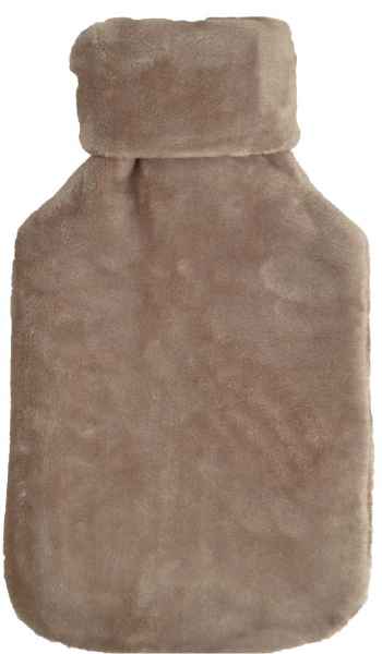 2.0L champagne fluffy fleece hot water bottle cover