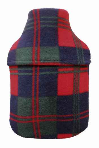 2.0L tartan fleece hot water bottle cover