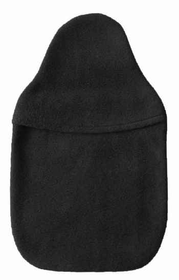 2.0L black fleece hot water bottle cover