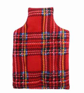 red tartan plaid hot wheat bottle