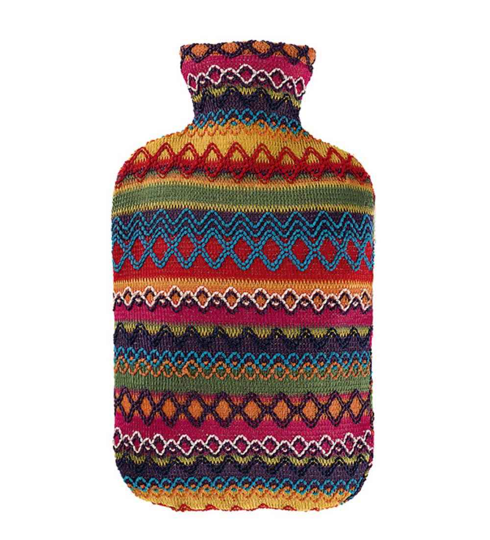 peru knitted hot water bottle