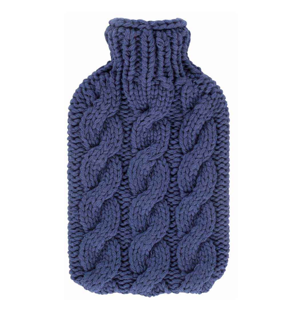 hand knitted rope hot water bottle