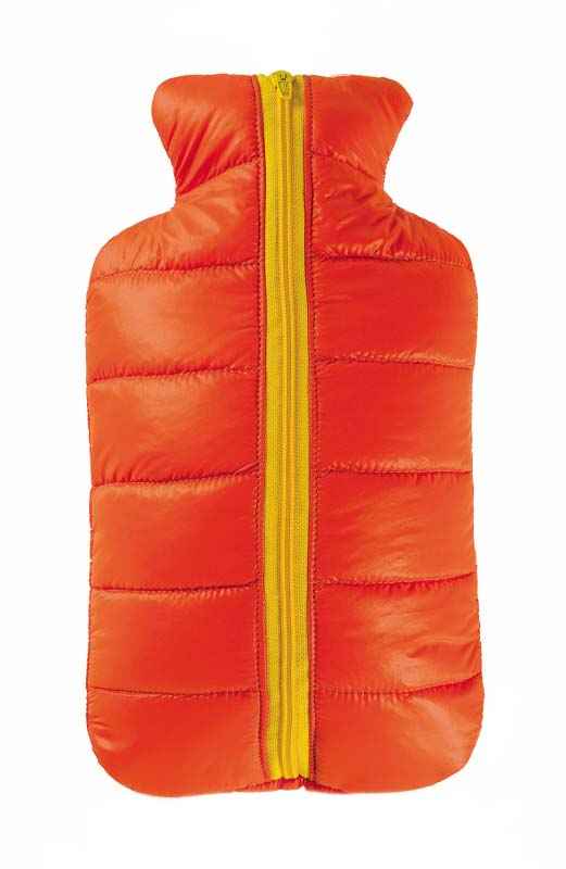 orange puffa hot water bottle