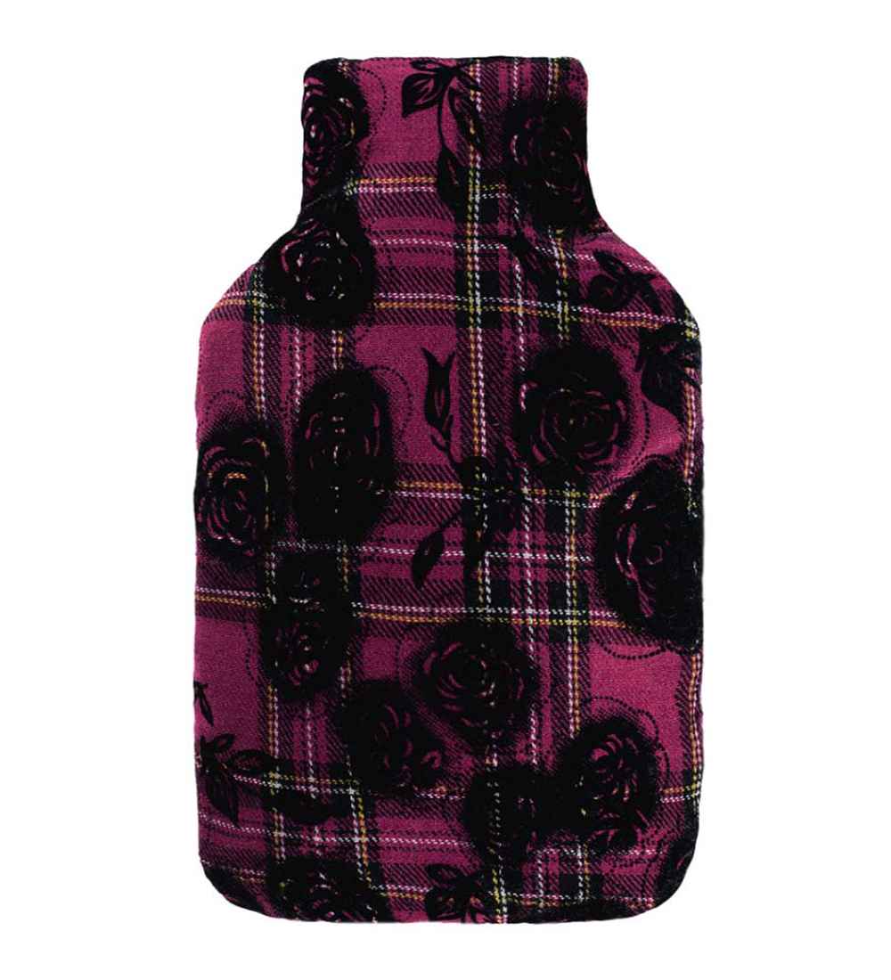 rose tartan hot water bottle cover