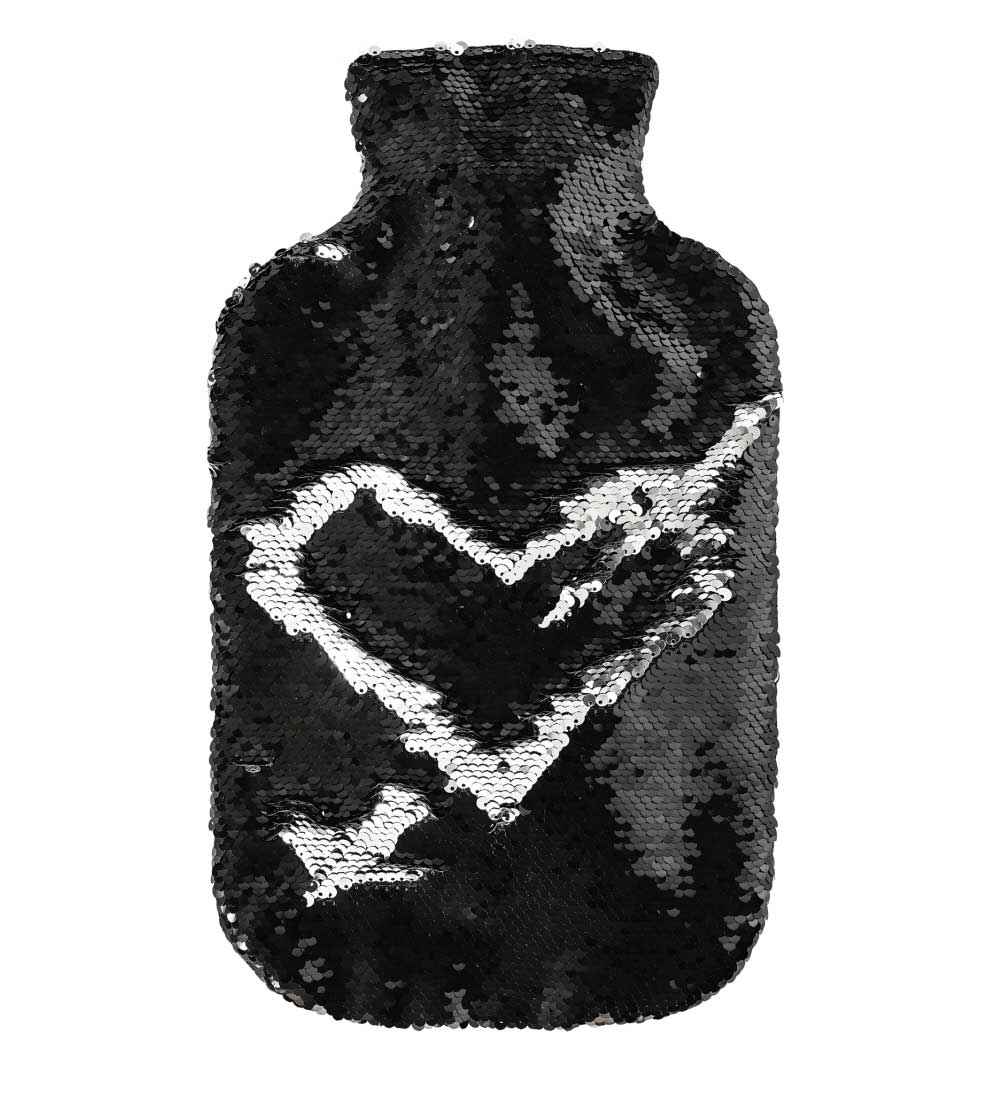 sequin hot water bottle