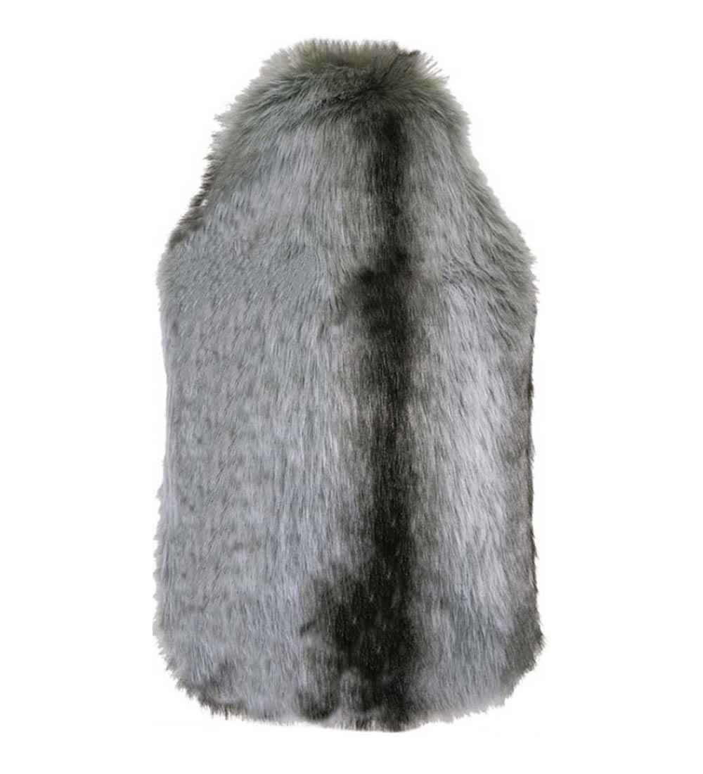 silver fox faux fur hot water bottle cover