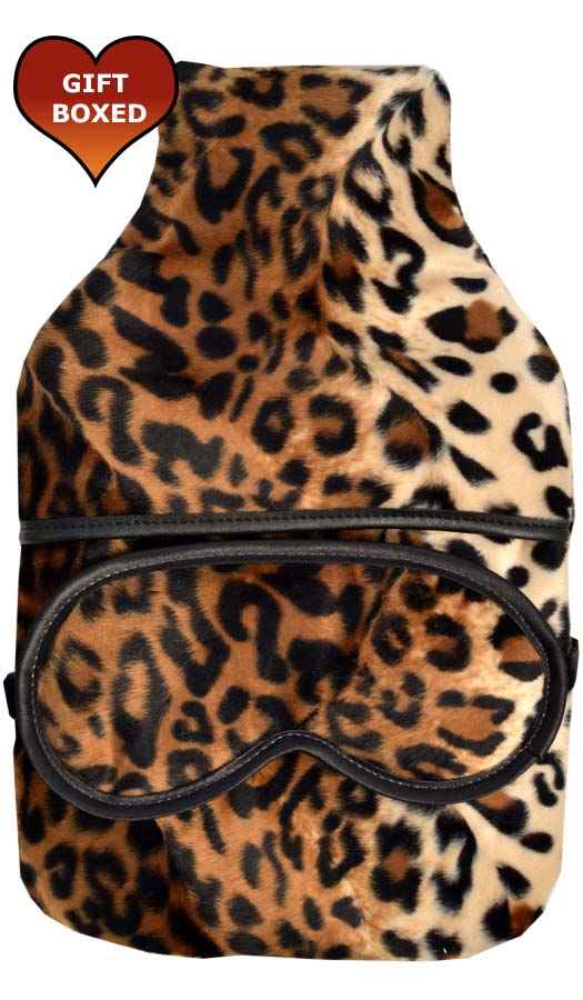 leopard print gift boxed hot water bottle