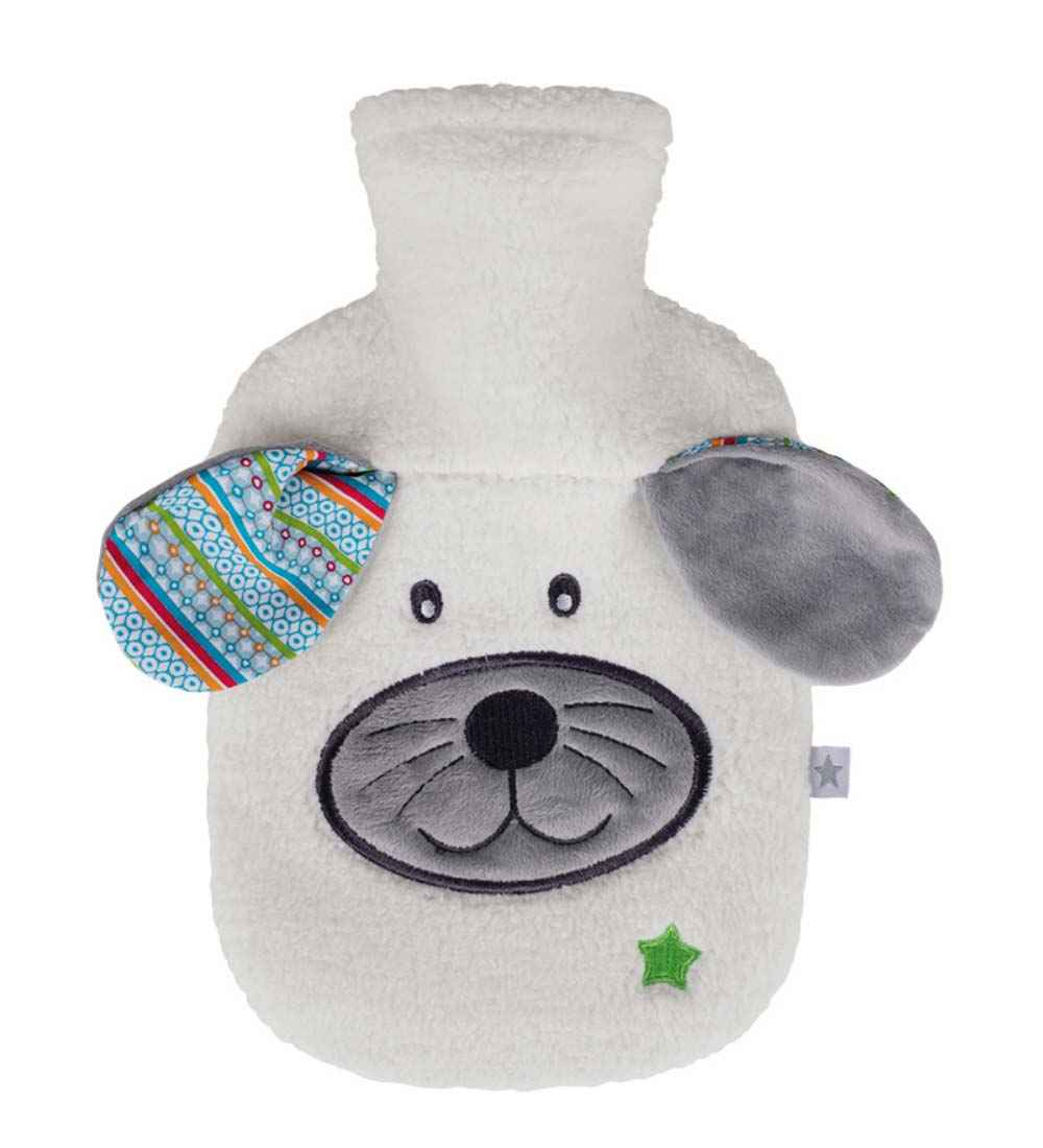 cute fleece dog hot water bottle