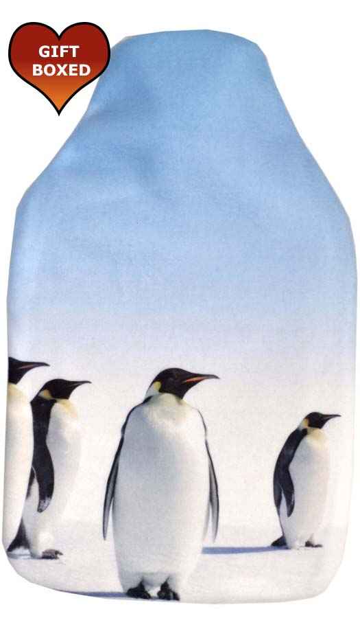 penguin gift boxed hot water bottle