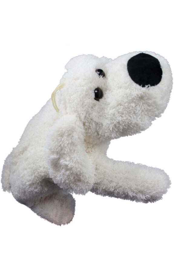 snowy dog hot water bottle