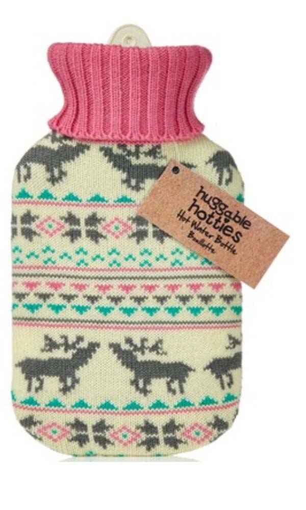 fair isle stag hot water bottle