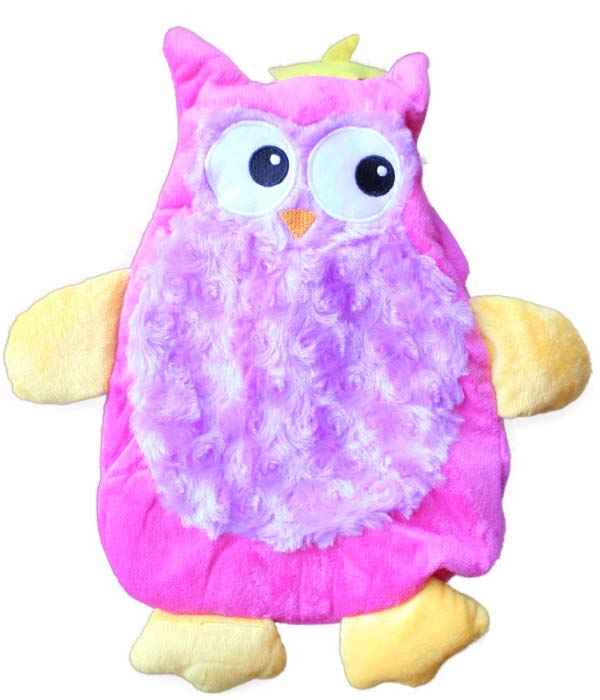 pink owl hot water bottle