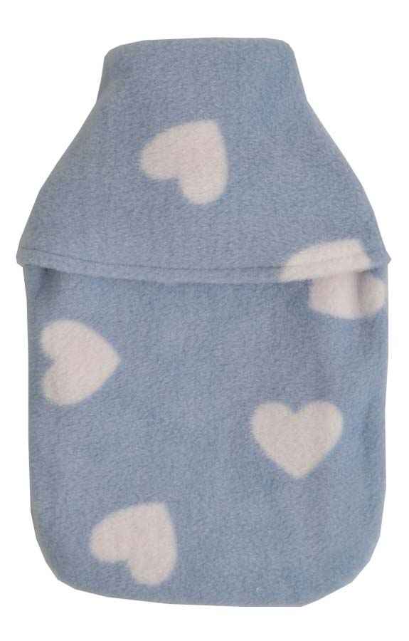 blue hearts small hot water bottle