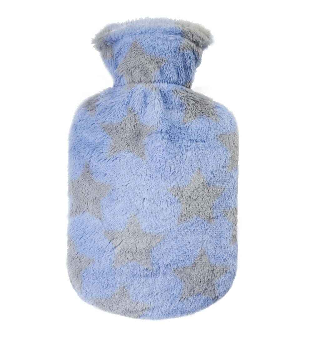 blue stars latex free hot water bottle