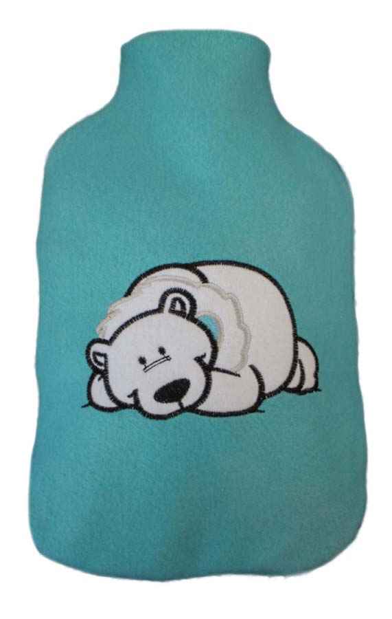 ice blue polar bear hot water bottle