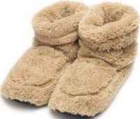 microwavable slipper boots beige