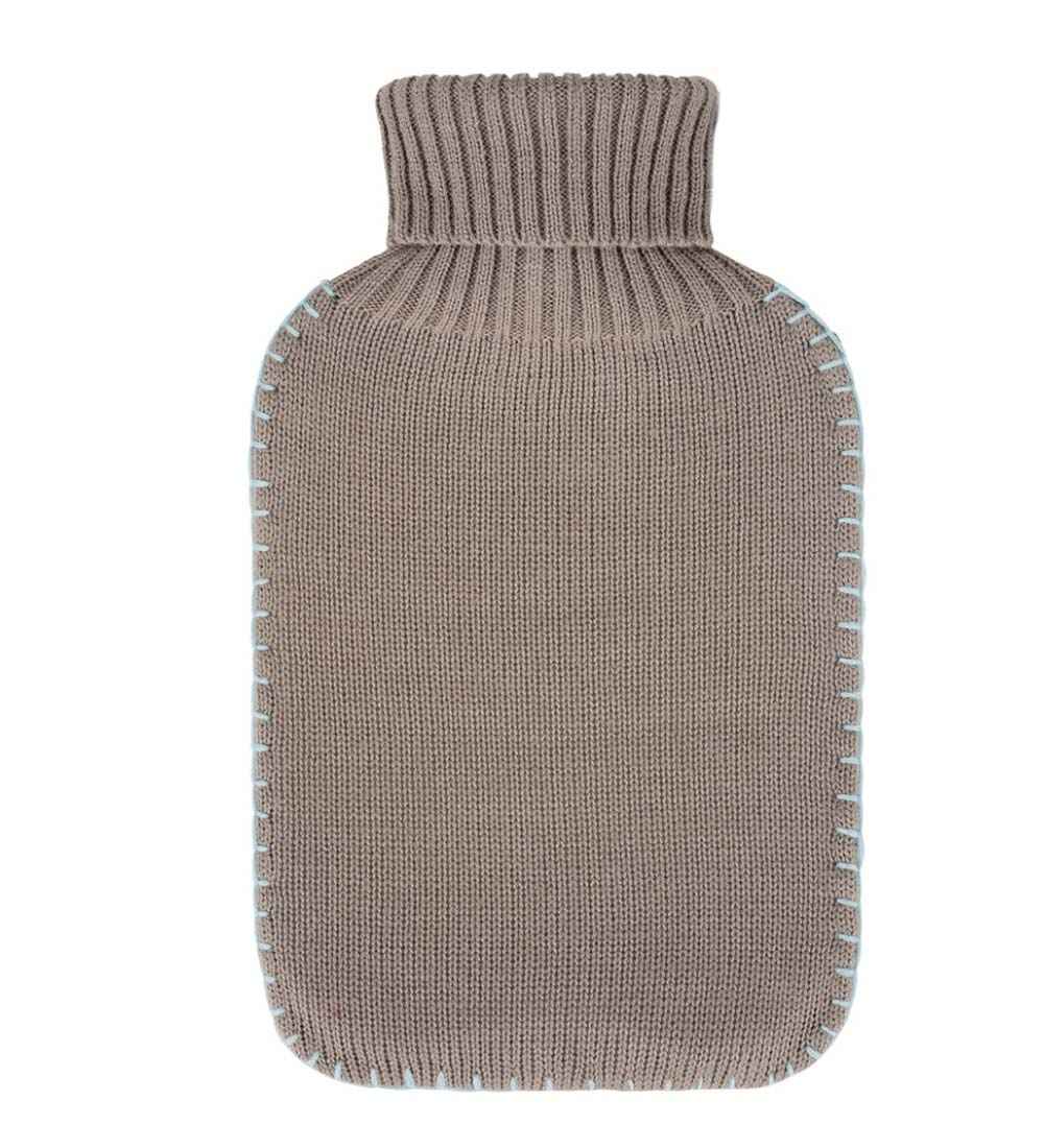 fashy taupe knitted hot water bottle