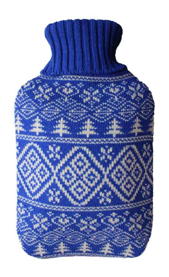 fair isle knitted hot water bottle