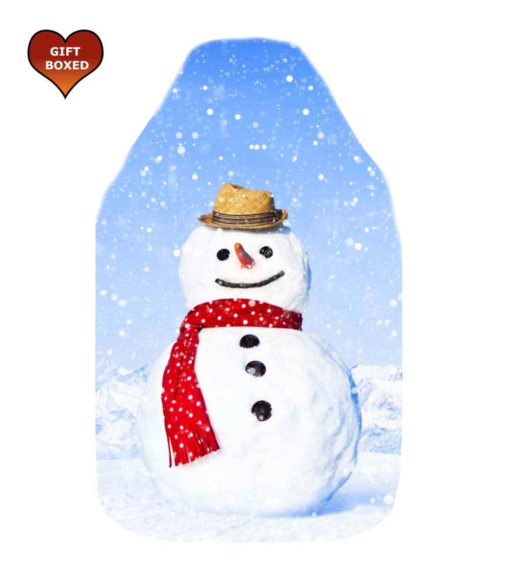 snowman scarf hot water bottle