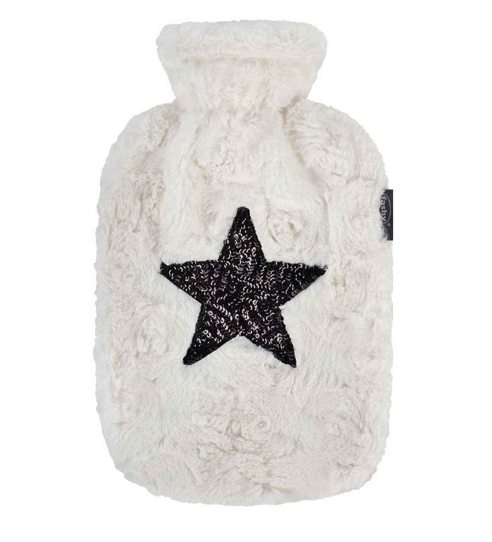 sequin star hot water bottle