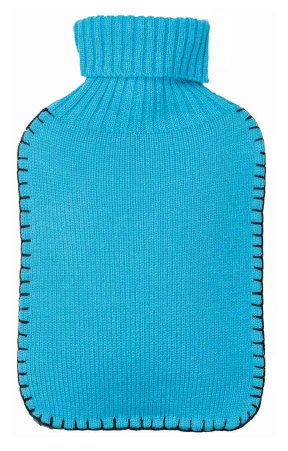 fashy blue knitted hotwater bottle