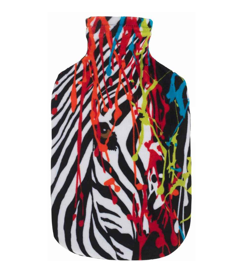 zebra print hot water bottle