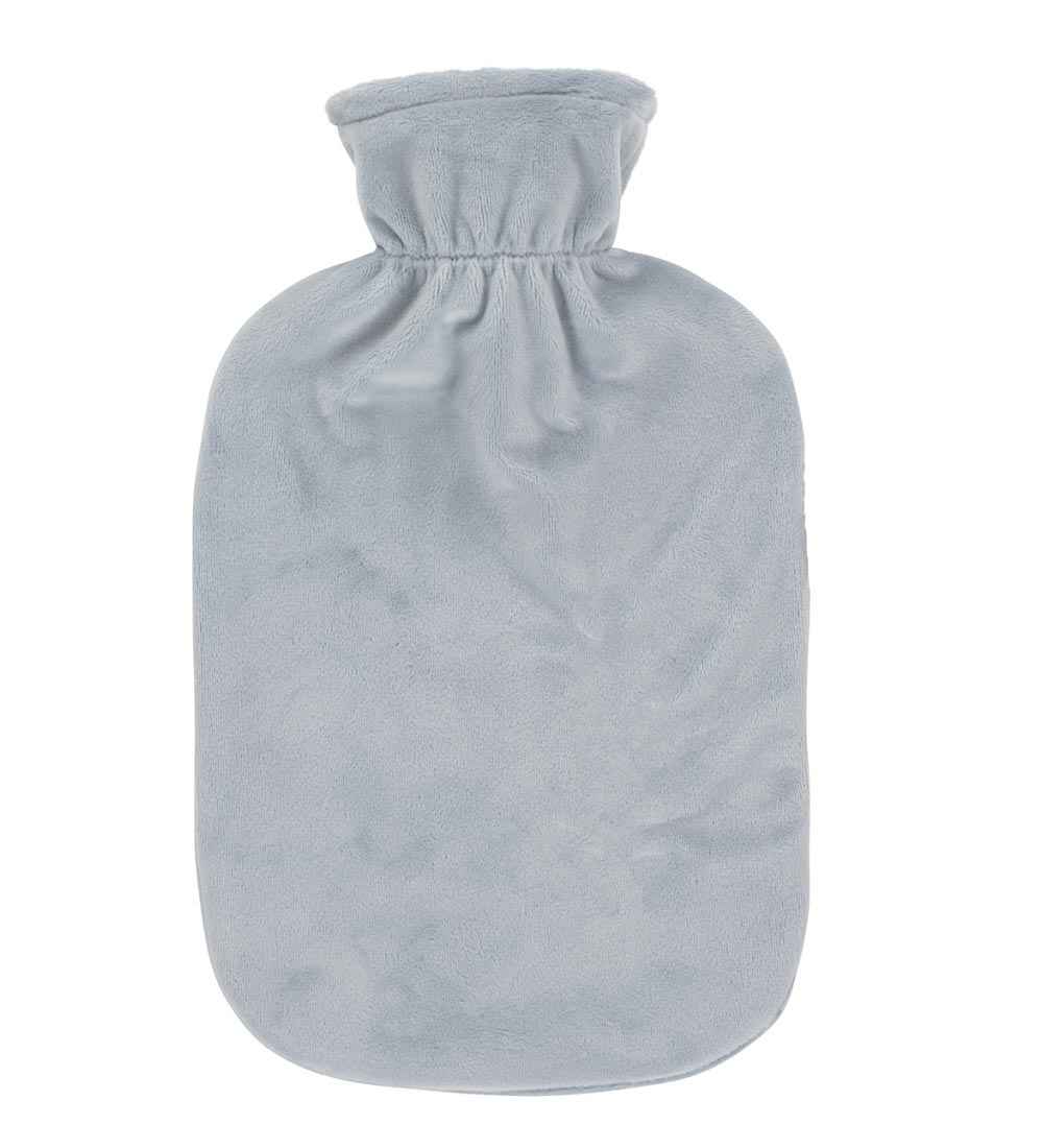 light grey velour hot water bottle