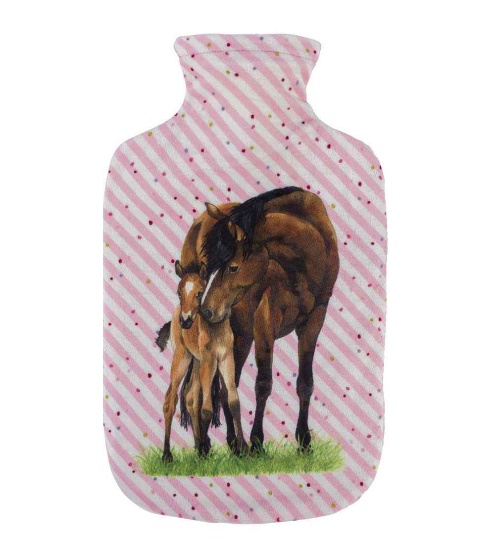 horses stripes hot water bottle