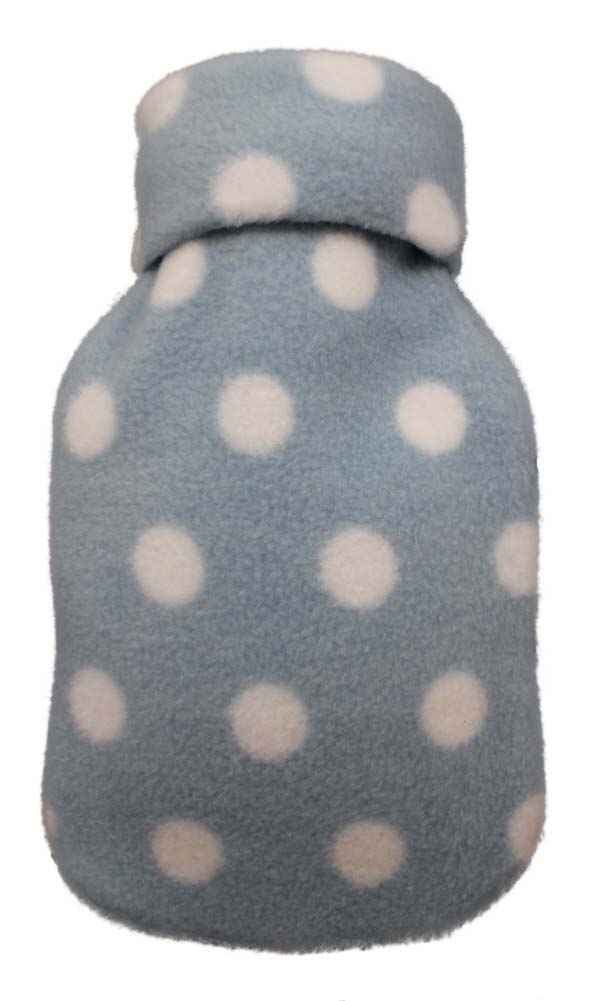 mini blue spots hot water bottle