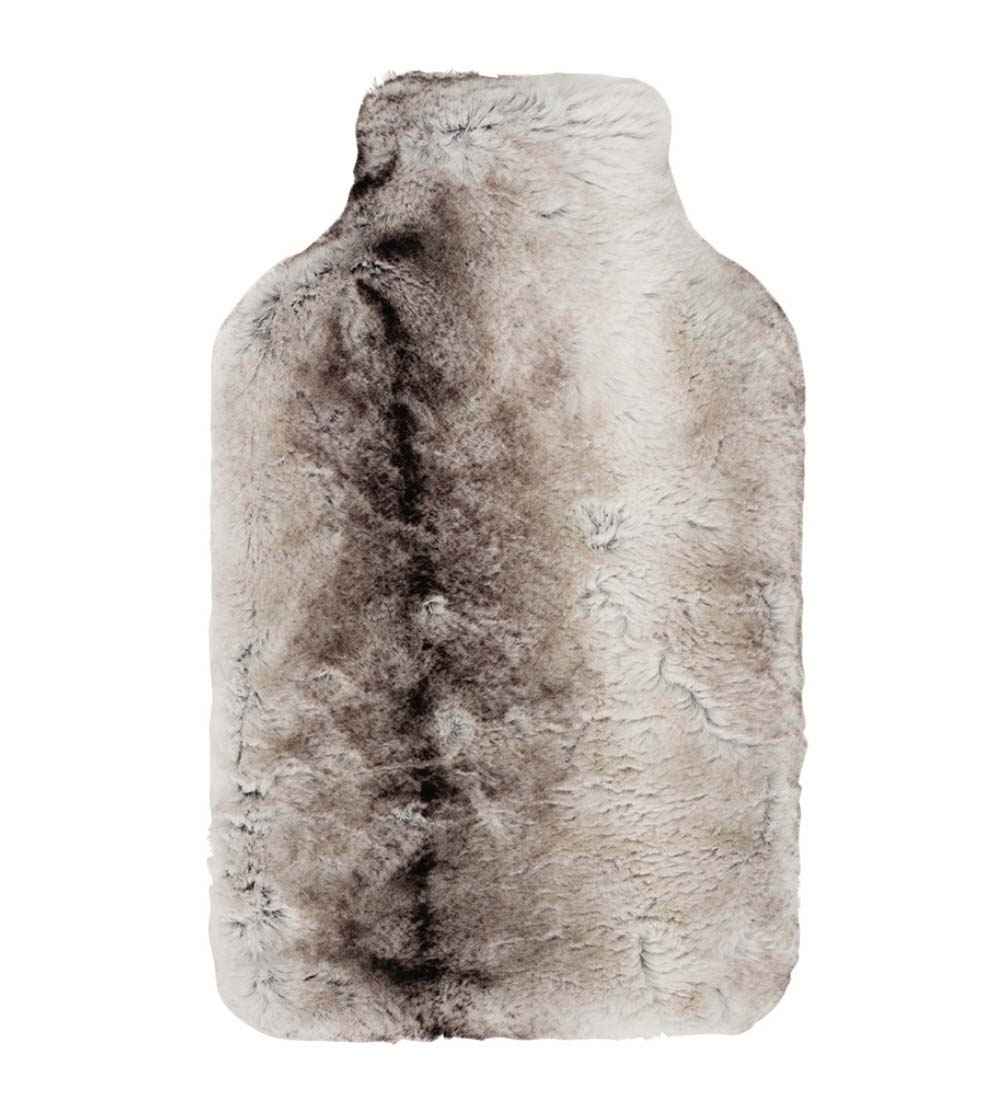 grey stripe cloud faux fur hot water bottle