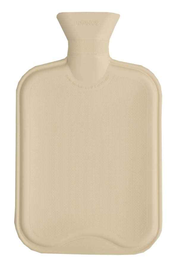 plain cream rubber hot water bottle